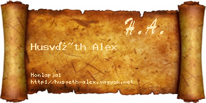 Husvéth Alex névjegykártya
